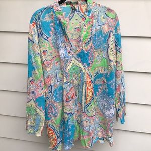 Lauren by Ralph Lauren paisley cotton top